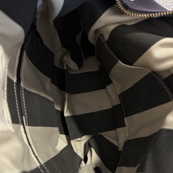 R.Riveter Otto Carry All Navy Blue Canvas Tote‎ Leather Trim Handmade USA Purse - Picture 13 of 14